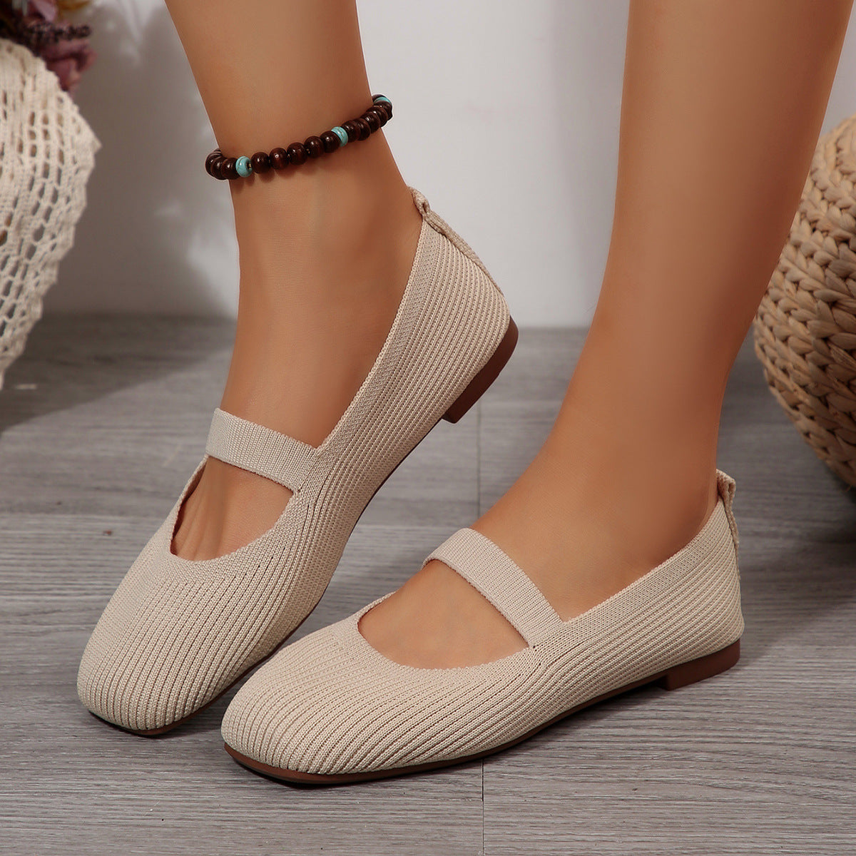 Breathable Knit Mesh Flats