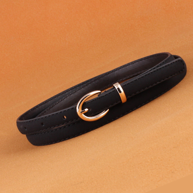 Sleek Leather Buckle Belt