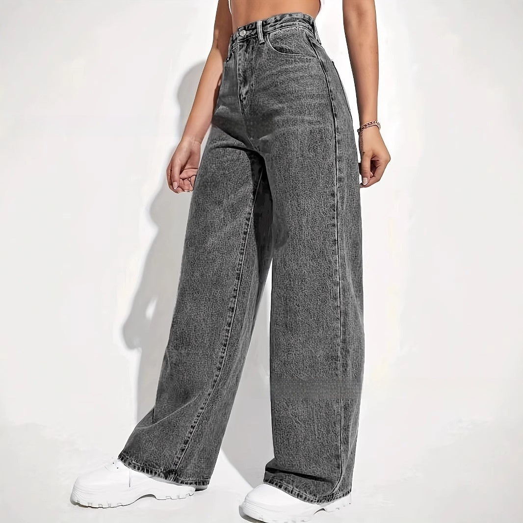 Loose Washed-out Retro Jeans