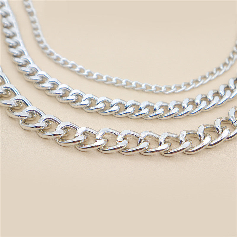 3 Piece Silver Chain Bracelet Set