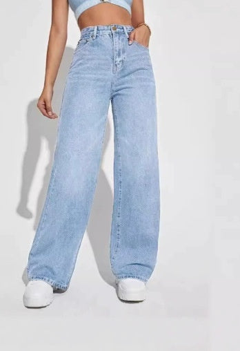 Loose Washed-out Retro Jeans