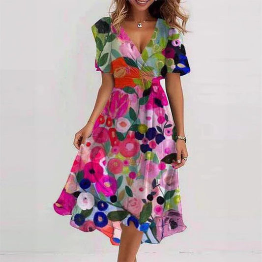 Charlotte Summer Flower Printed Dress